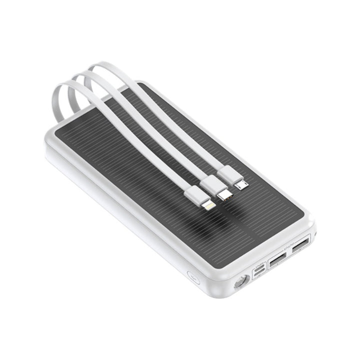 Solar Powerbank with Integrated Charging Cables Kalsten
