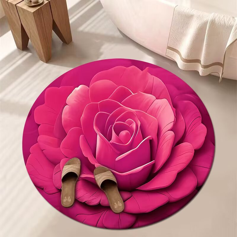 Artistic Floral Bath Mat