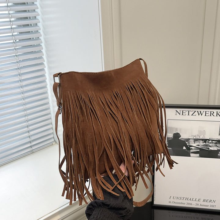 Bohemian Fringe Suede Crossbody Bag