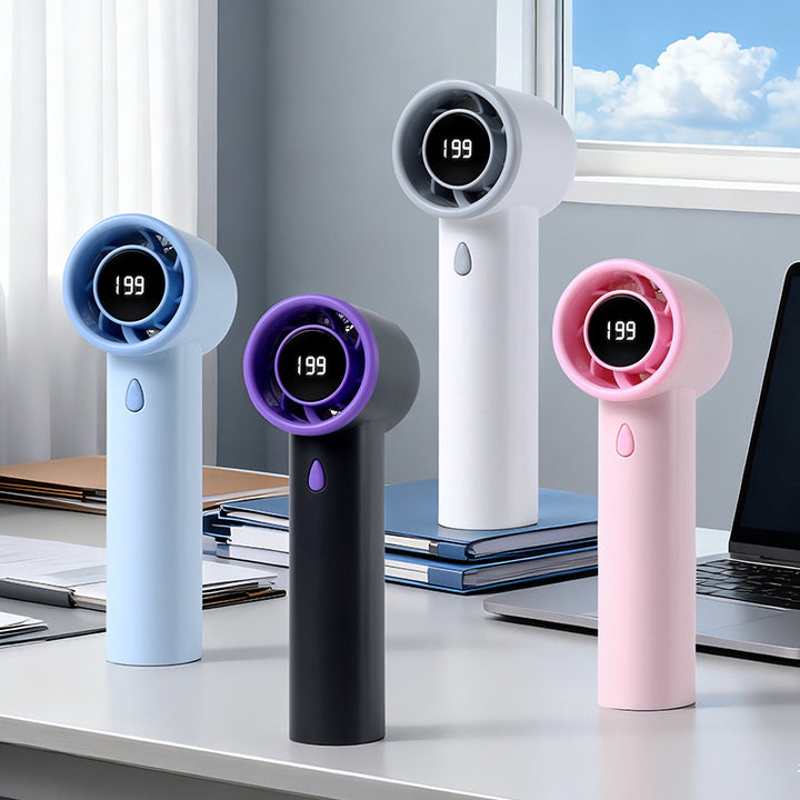 Ladies portable mini fan with digital speed display Kalsten