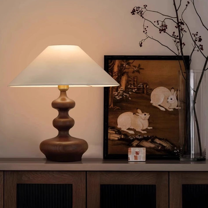 Elegant Table Lamp with Sculptural Base