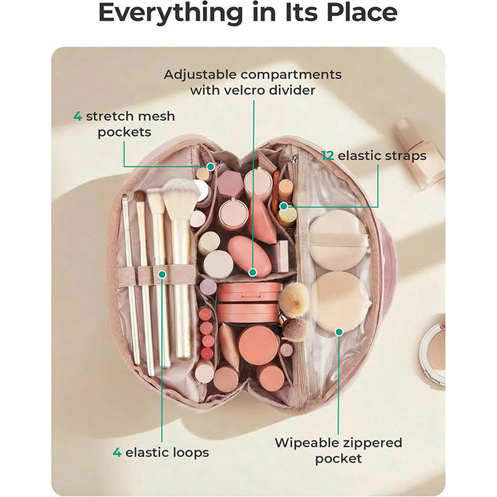 Cosmetic organizer bag with transparent compartments Kalsten