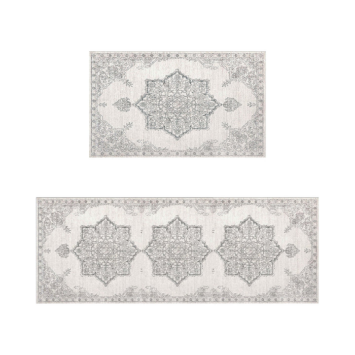 Vintage Floral Pattern Area Mat Set Kalsten