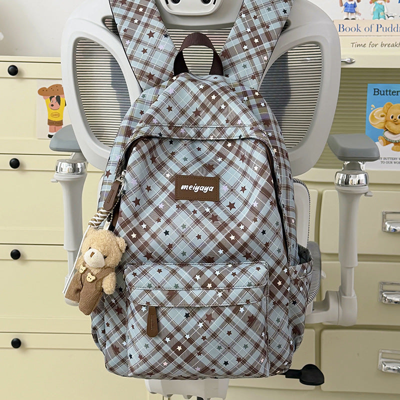 Stylish Lightweight Backpack with Cute Teddy Bear Keychain Kalsten