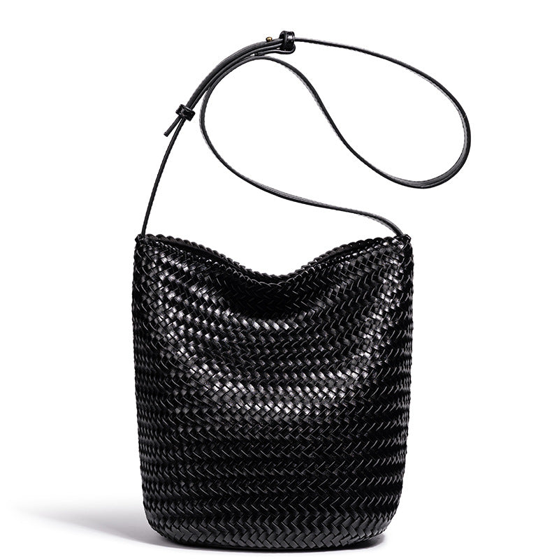 Handwoven Leather Bucket Bag Kalsten