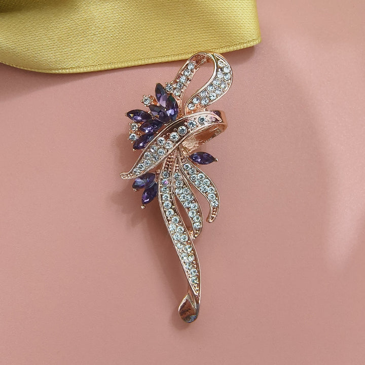 Exquisite brooch with sparkling zirconia and blue gemstones Kalsten