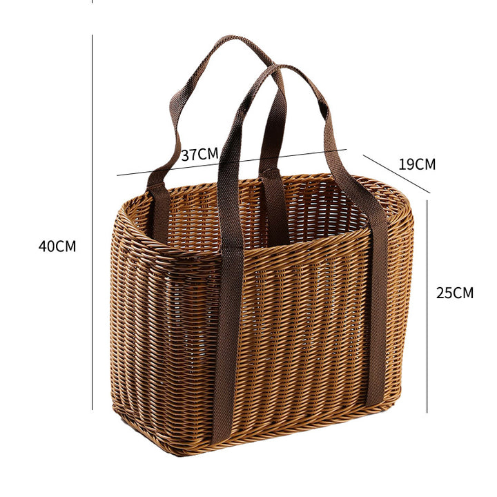 Unisex Robust braided shopping basket with comfortable fabric handles Kalsten