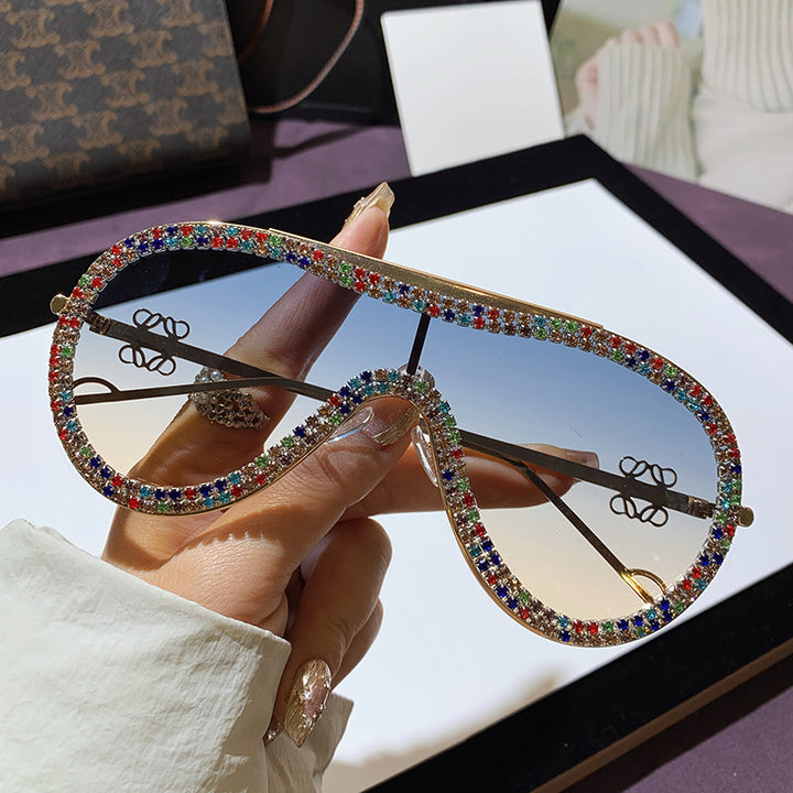 Women's Glamorous Oversized Sunglasses with Rhinestone Accents Kalsten