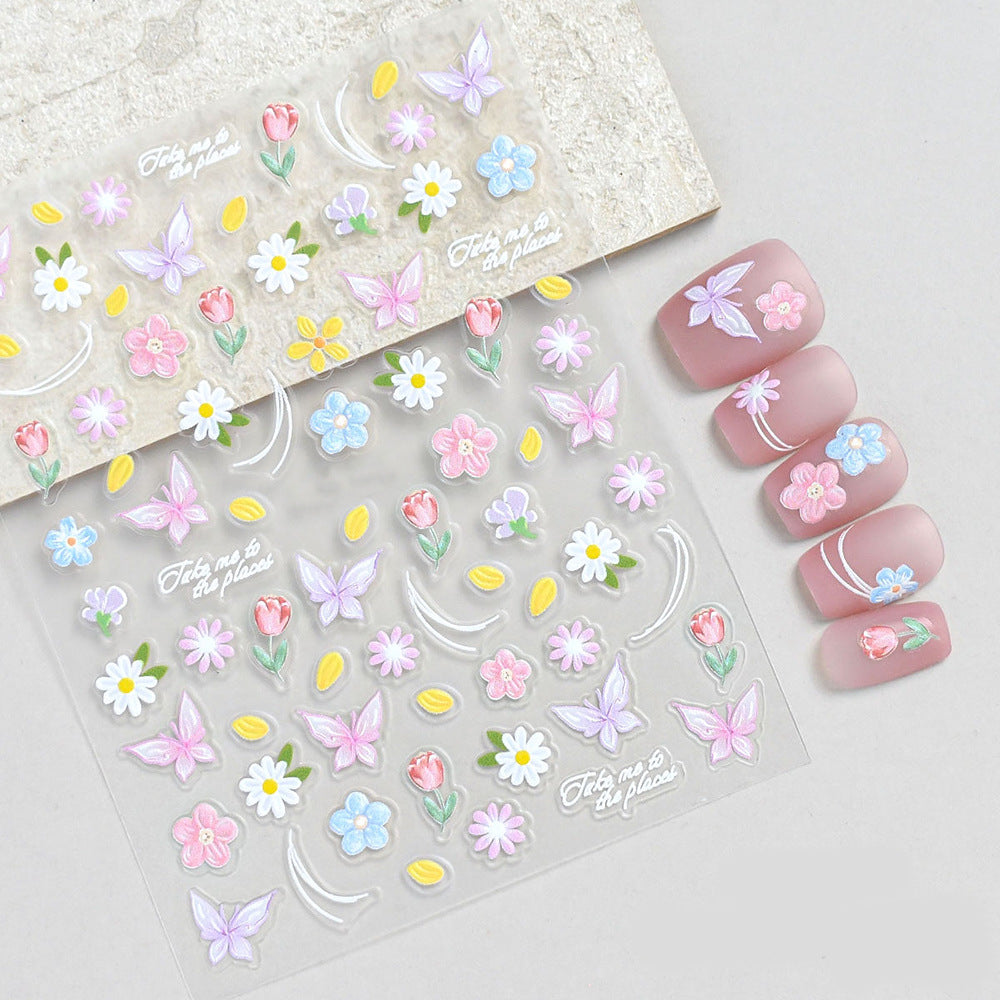 Floral and Butterfly Nail Art Sticker Set