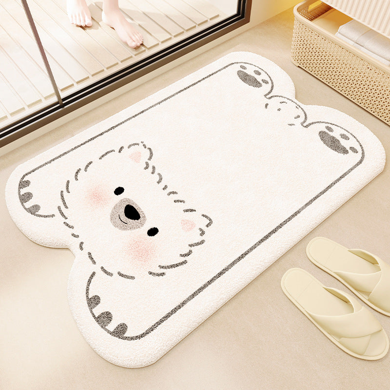 Panda-Themed Plush Bath Mat for Bathroom