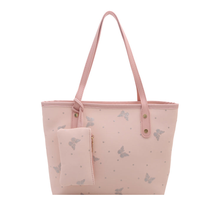 Stylish Butterfly Print Multi-Compartment Tote Bag