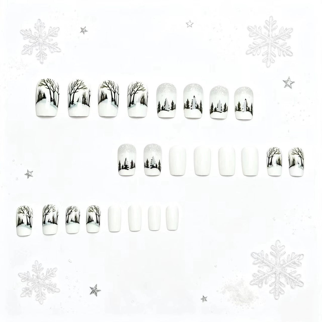 Artistic Winter Landscape Nail Art Kalsten