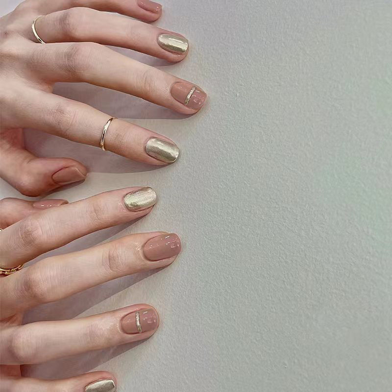 Elegant Metallic Nail Art
