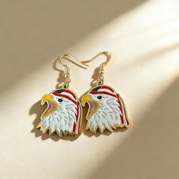 Women's handcrafted tassel earrings with flag medallion and pearl fringes Kalsten