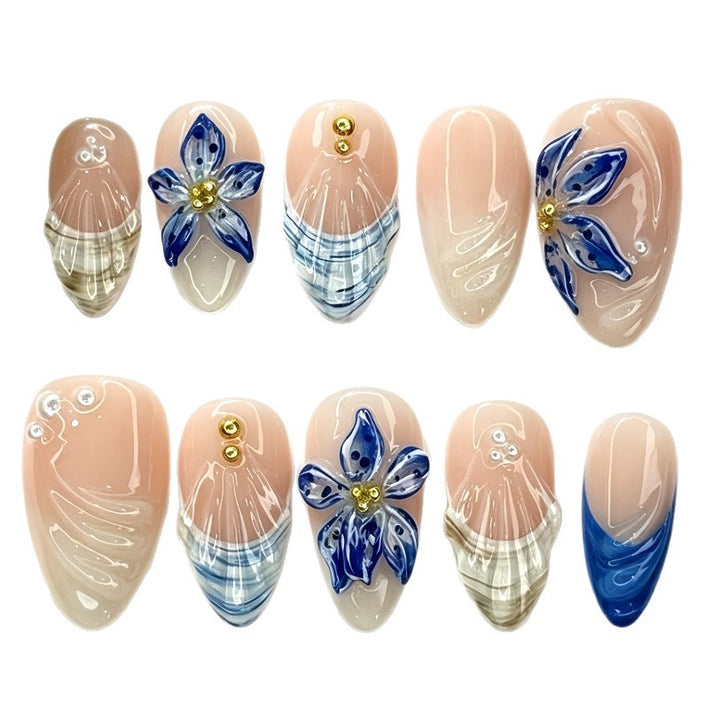 Artistic Floral Accent Press-On Nails Kalsten