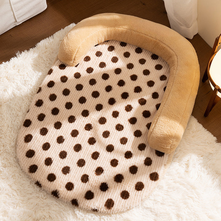 Cozy Dot-Patterned Dog Bed
