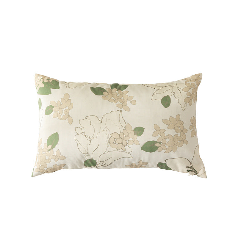 Cotton decorative pillow with raised dog tuft embroidery and contrasting piping