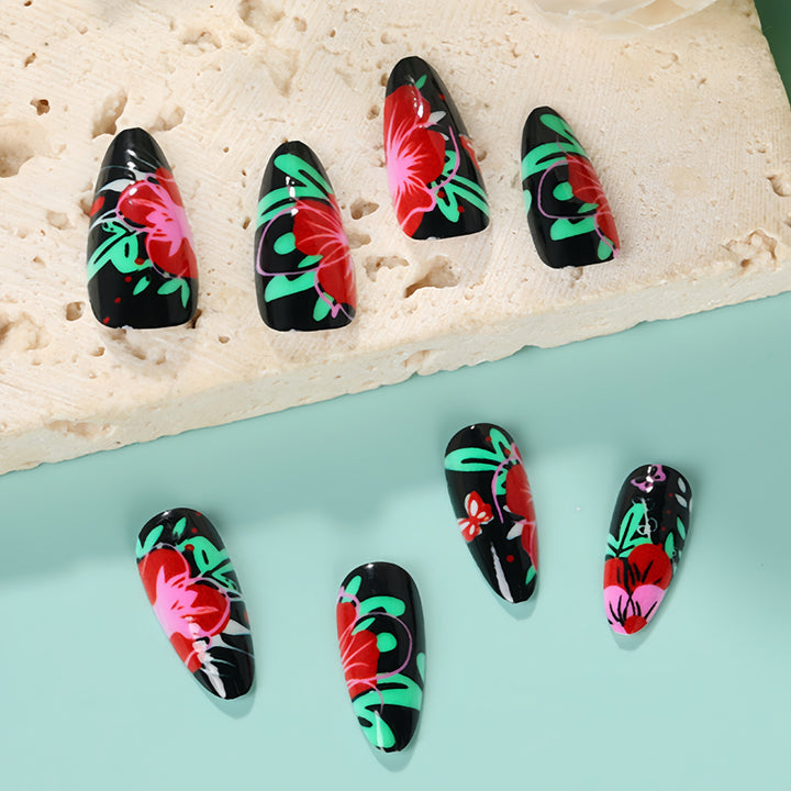 Artificial nails with floral designs Kalsten