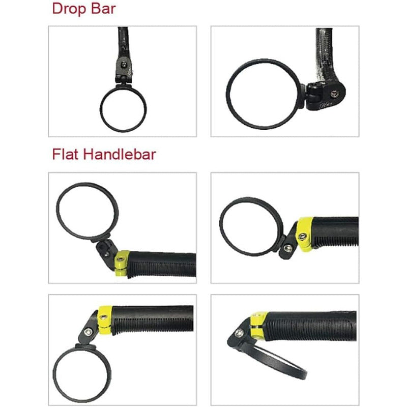 adjustable bicycle bar-end convex safety mirrors with full swivel and anti-glare glass Kalsten