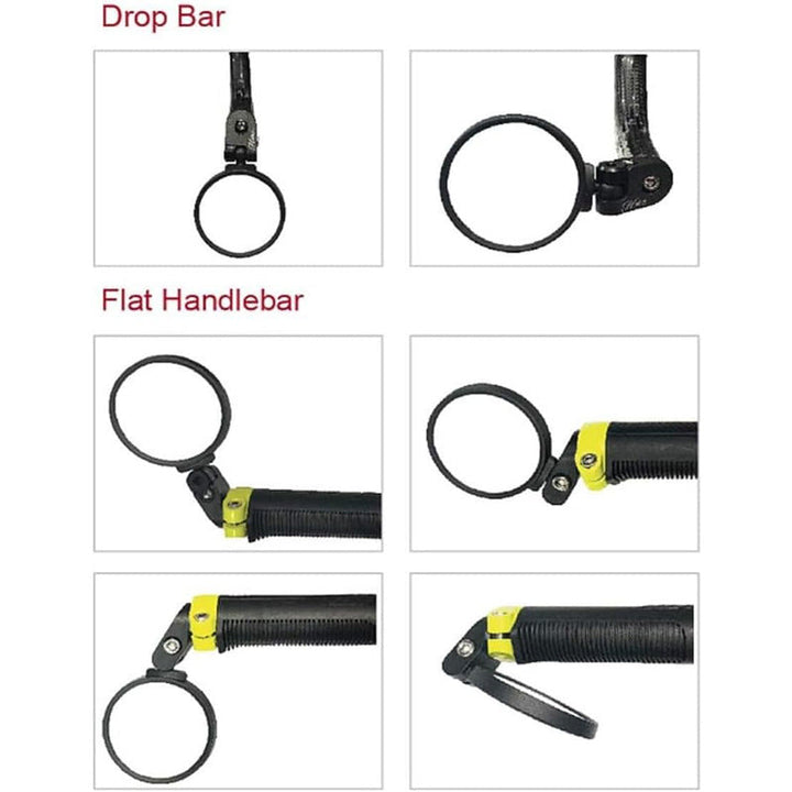 adjustable bicycle bar-end convex safety mirrors with full swivel and anti-glare glass Kalsten