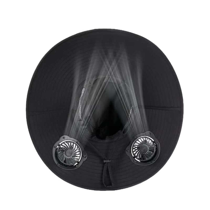 UV-Protect-Sun Hat with removable face and neck protection, integrated solar fan and breathable mesh Kalsten