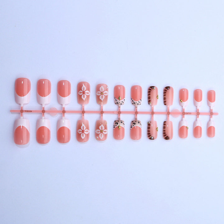 Decorative Floral-Infused Press-On Nail Art Set