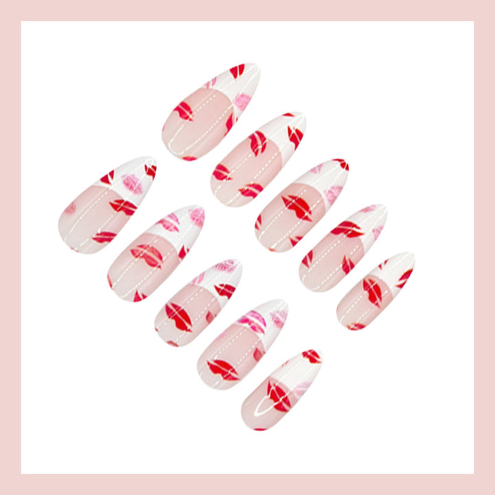 Nail art set with seductive lip design Kalsten