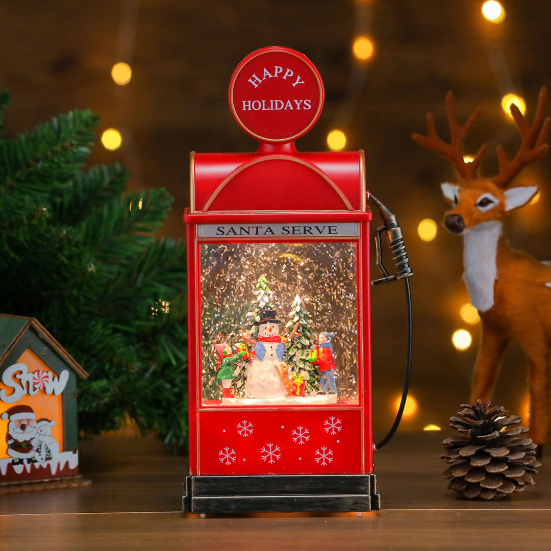 Decorative Illuminated Santa Scene Lantern Kalsten