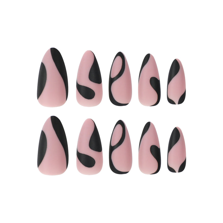 Artful Nail Art with Creative Black-and-White Design Kalsten