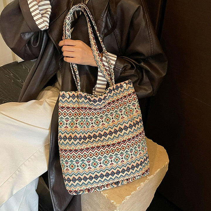 Bohemian Ethnic Print Shoulder Tote Bag