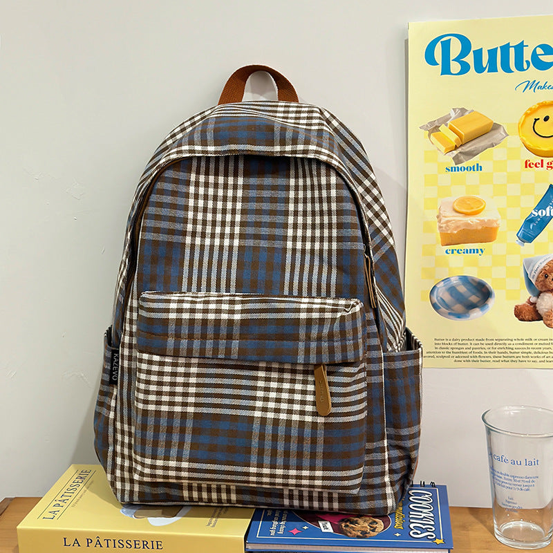 Plaid Patterned Casual Backpack Kalsten