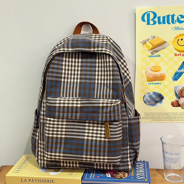 Plaid Patterned Casual Backpack Kalsten