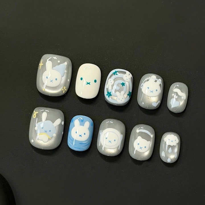 Cute Character Press-On Nail Art Set Kalsten