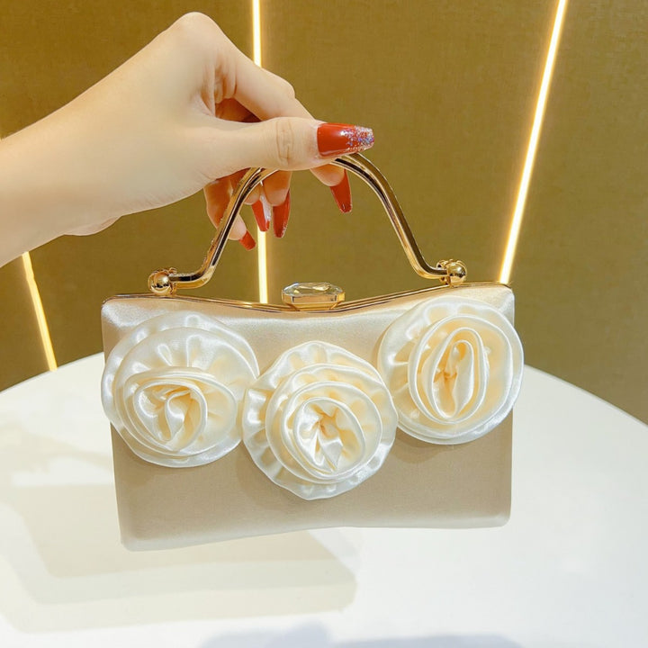 Decorative Floral-Embellished Evening Handbag