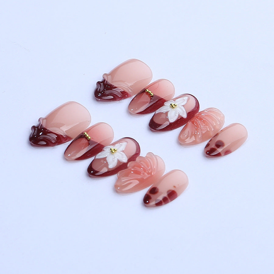Elegant artificial nails with floral decor Kalsten