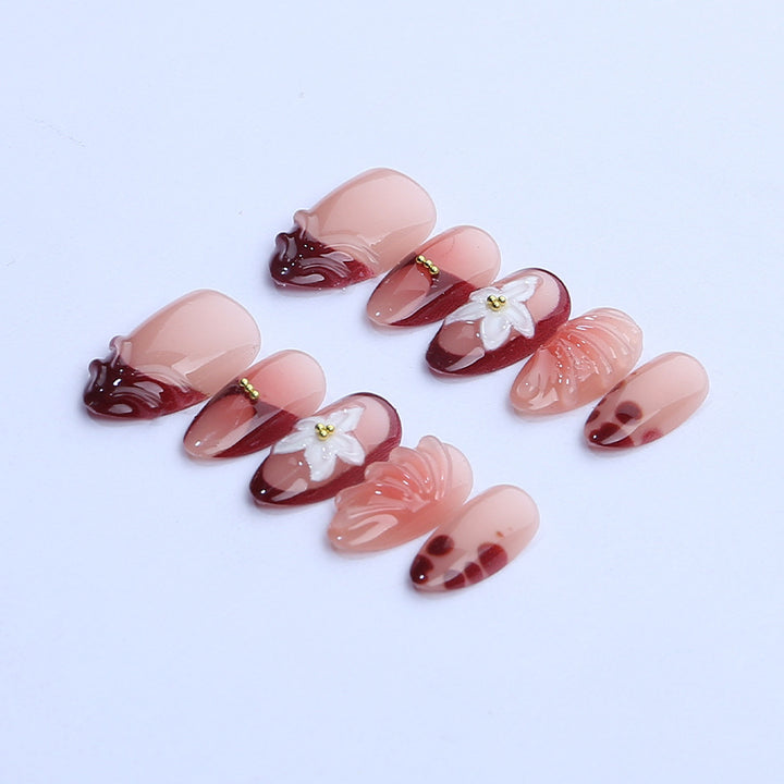 Elegant artificial nails with floral decor Kalsten