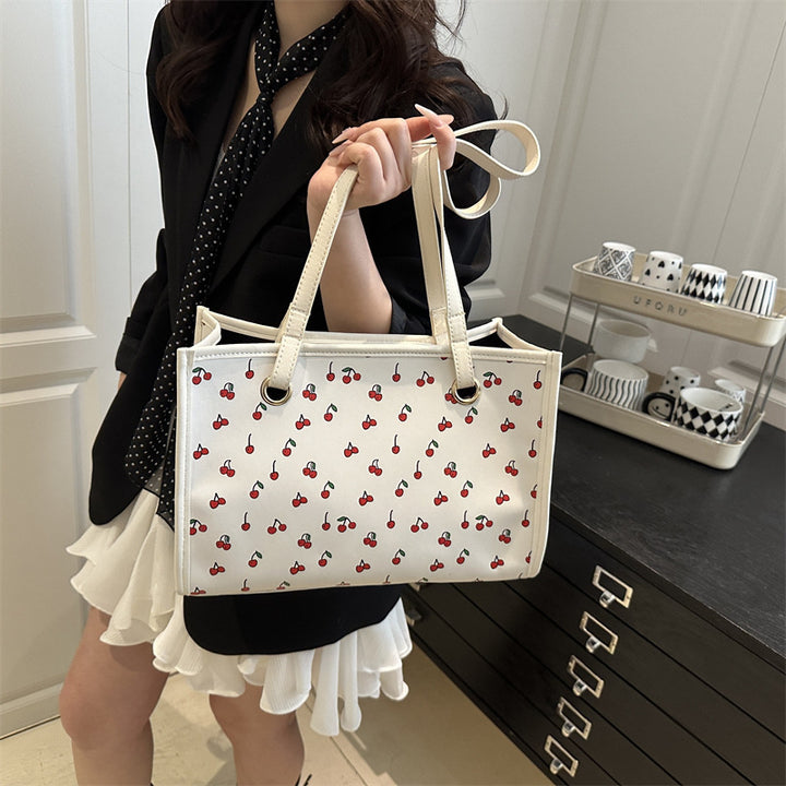Playful Cherry Print Tote Bag Kalsten
