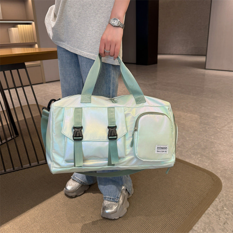 Iridescent Multi-Pocket Sports Duffle Bag Kalsten
