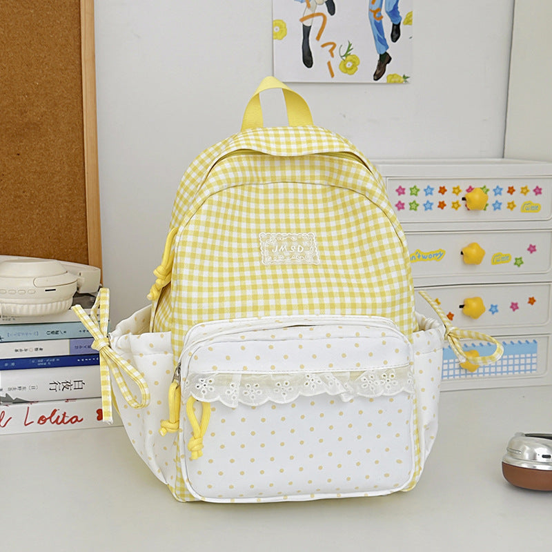 Stylish Gingham Pattern Backpack Kalsten