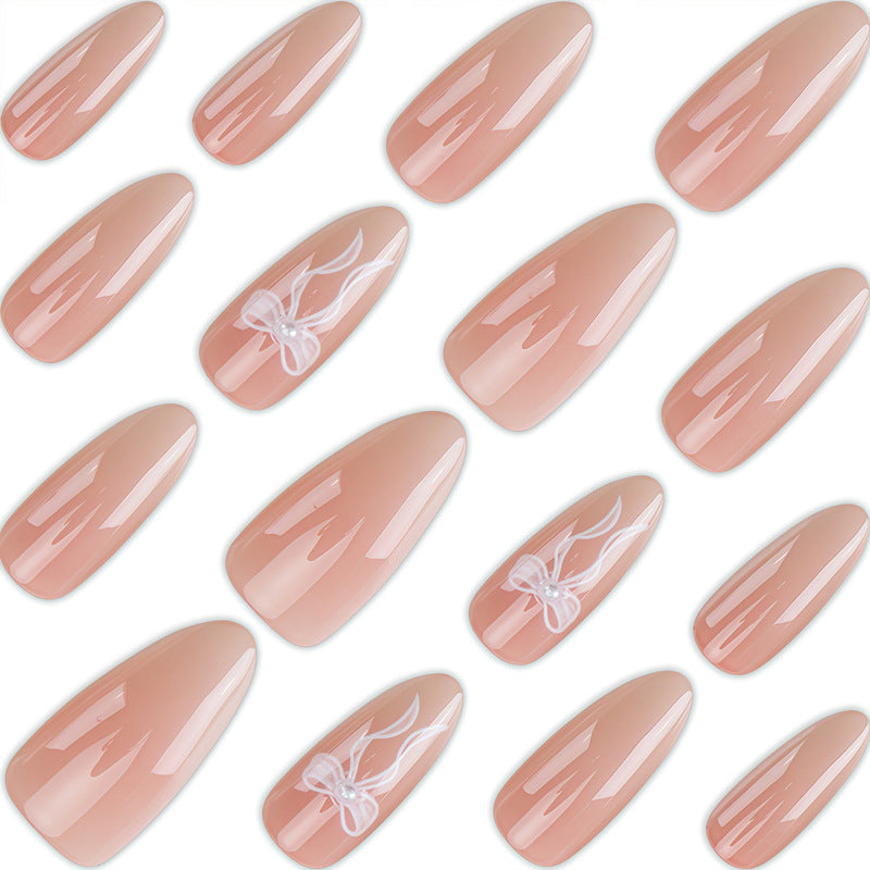 Elegant Stiletto Press-On Nails with Bow Design Kalsten