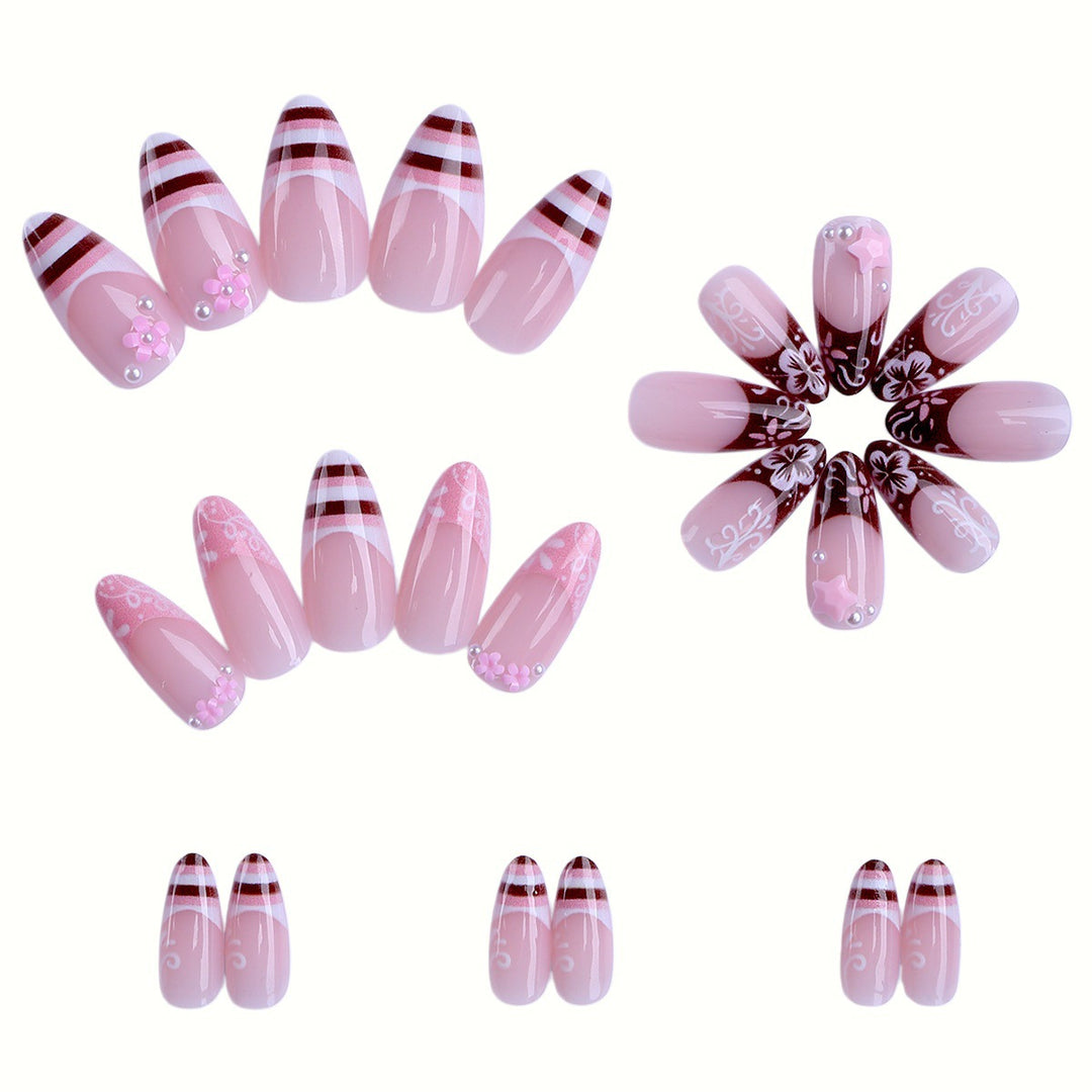 Artistic Floral Press-On Nail Enhancements Kalsten