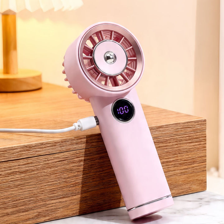 Women Portable Mini Fan with Digital Display Kalsten
