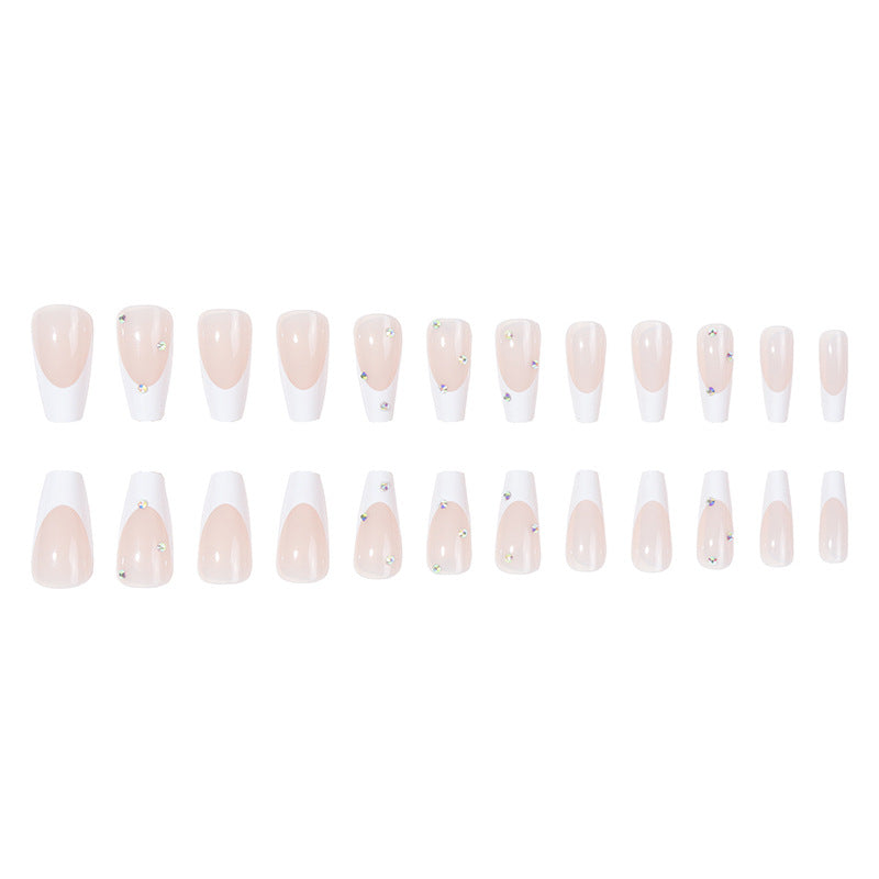 Decorative French Tip Acrylic Nail Press-Ons Kalsten