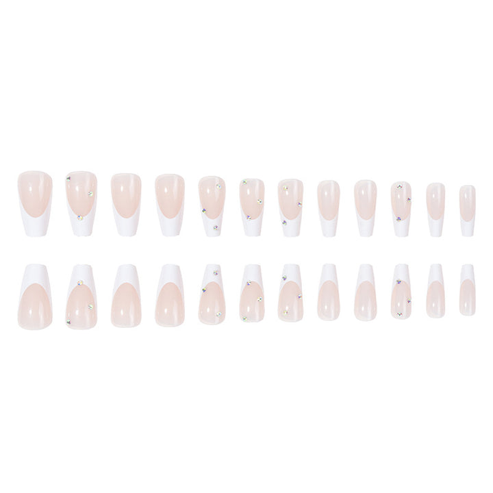 Decorative French Tip Acrylic Nail Press-Ons Kalsten