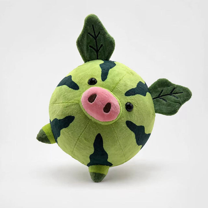 Round Camouflage Pig Plush Collectible Soft Toy with Leaf-Shaped Ears Kalsten