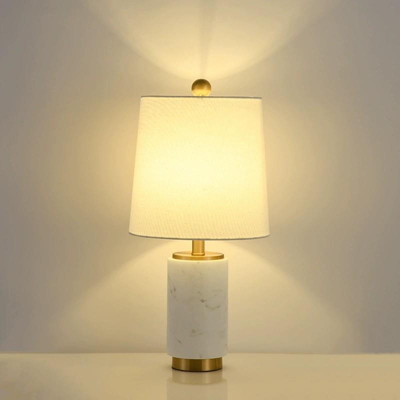 Marble Table Lamp with Gold Accents