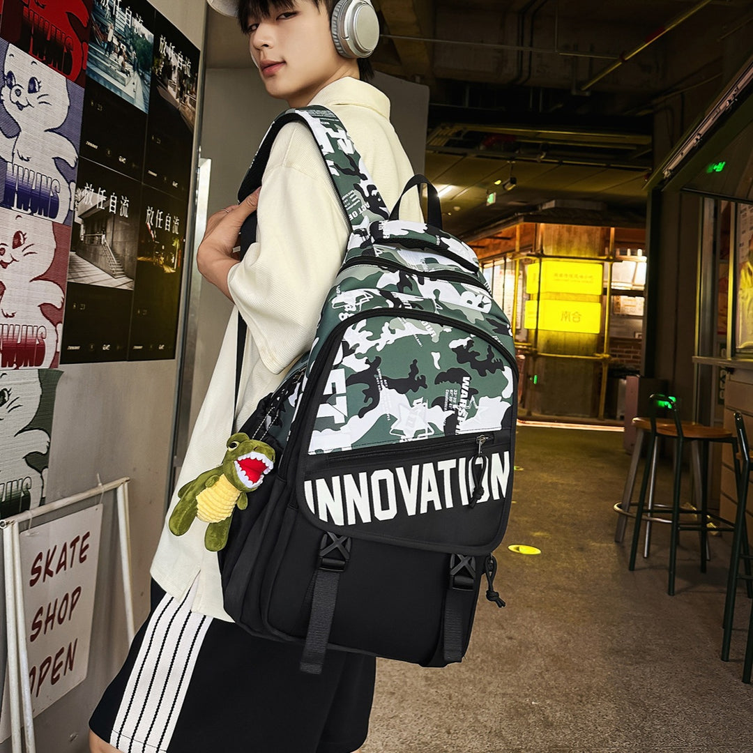 Durable Multi-Compartment Backpack with Plush Keychain Kalsten