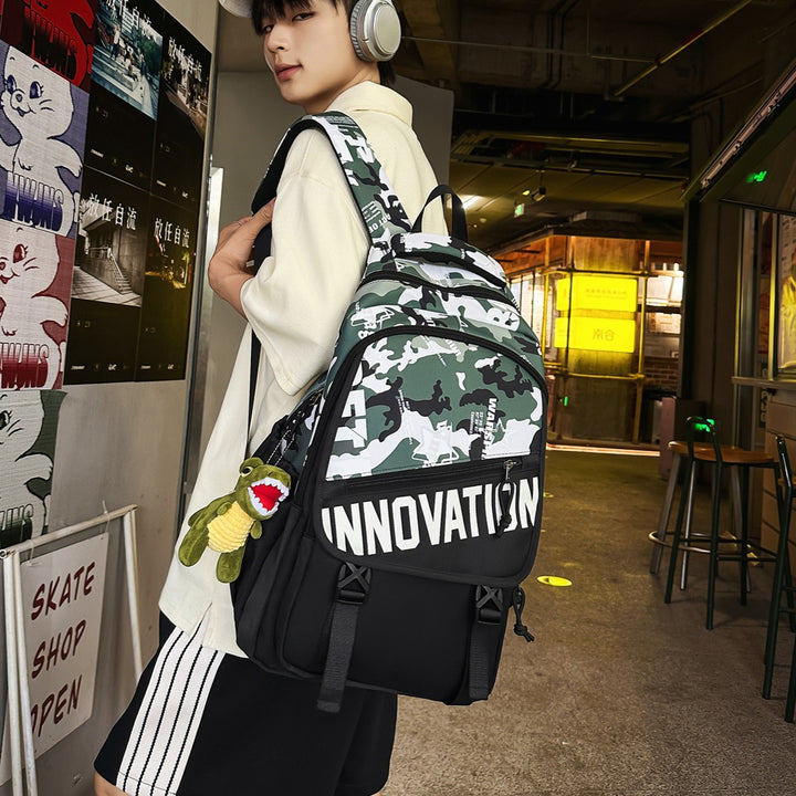 Durable Multi-Compartment Backpack with Plush Keychain Kalsten