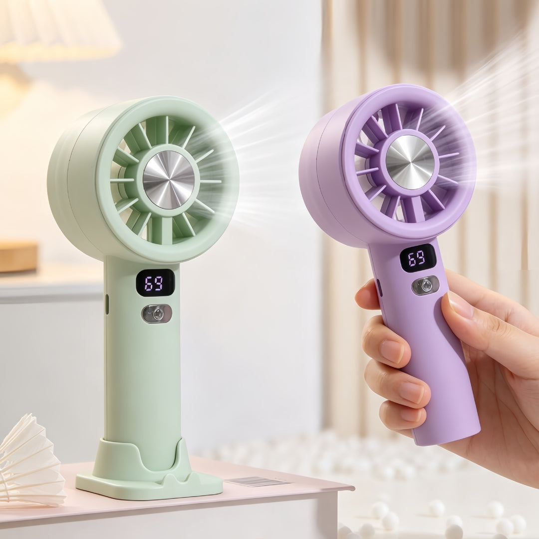 Women's portable hand fan with digital speed display Kalsten