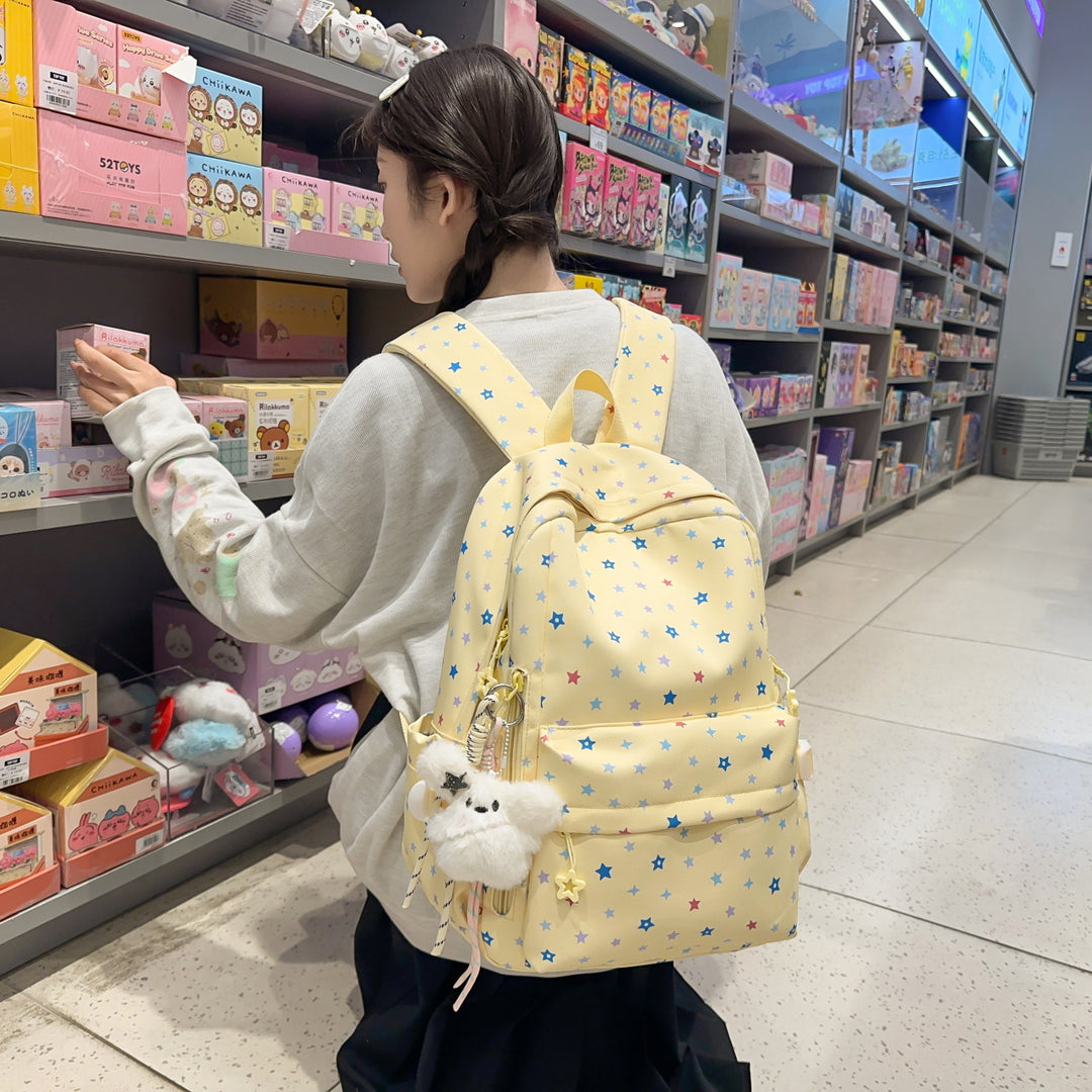 Backpack with Playful Star Pattern and Practical Storage Compartment Kalsten